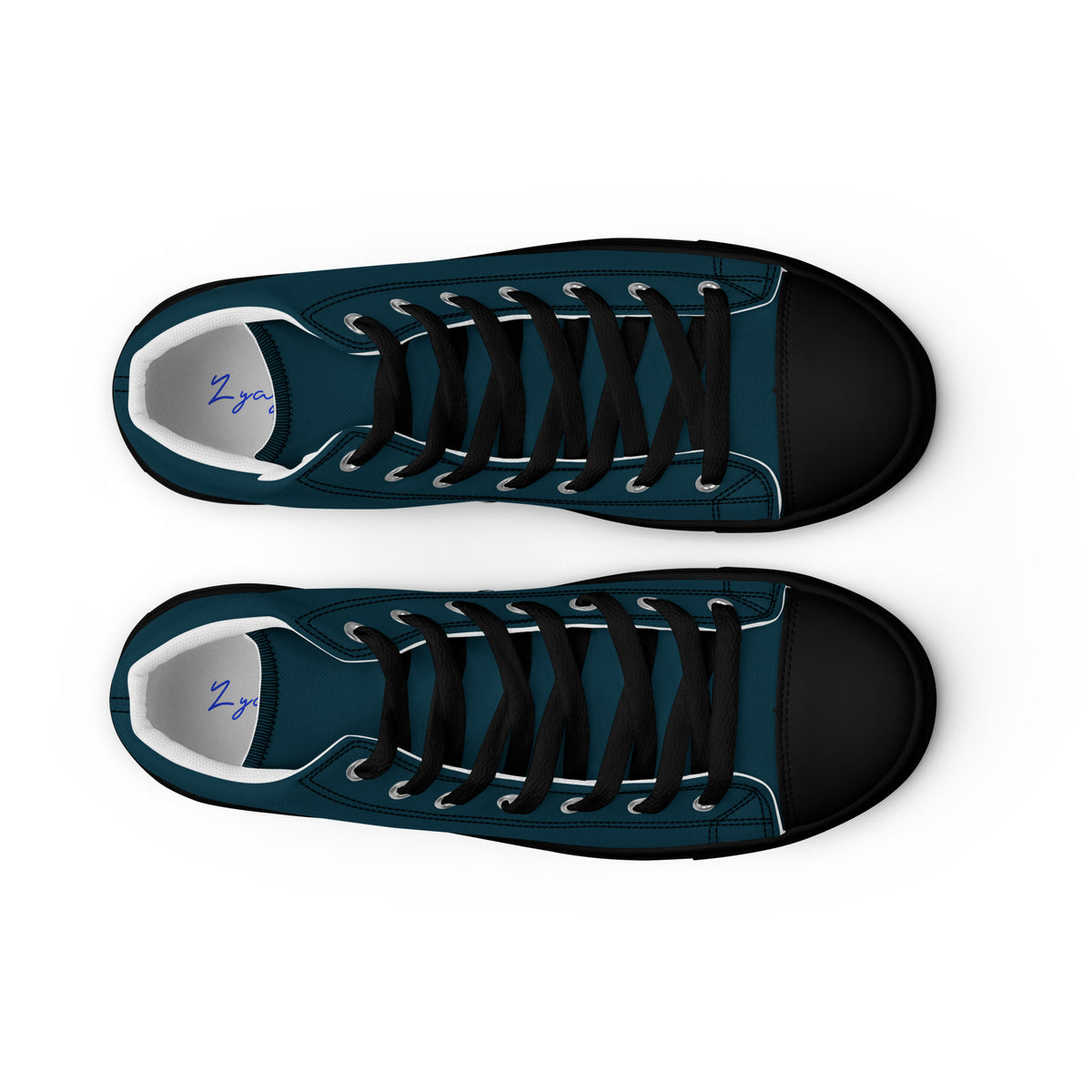 Men’s high top canvas-Blue Whale