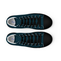 Men’s high top canvas-Blue Whale