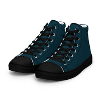 Men’s high top canvas-Blue Whale