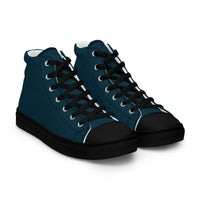 Men’s high top canvas-Blue Whale