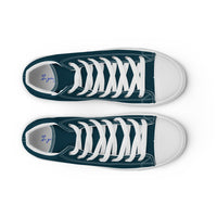 Men’s high top canvas-Blue Whale