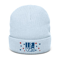Ribbed knit beanie