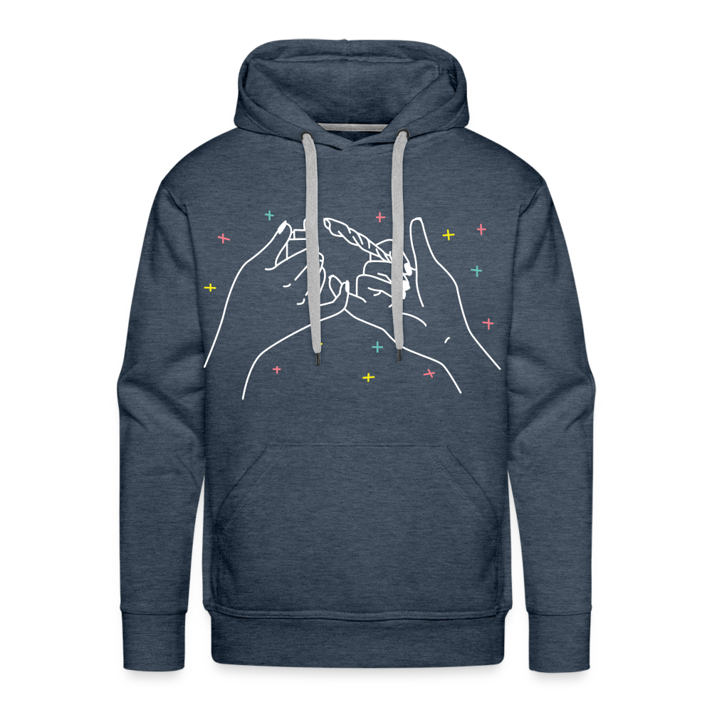 Hands Premium Hoodie - heather denim