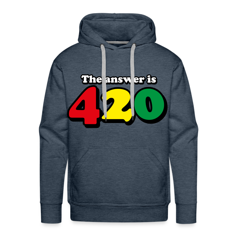 THE ANSWER IS Premium Hoodie - heather denim