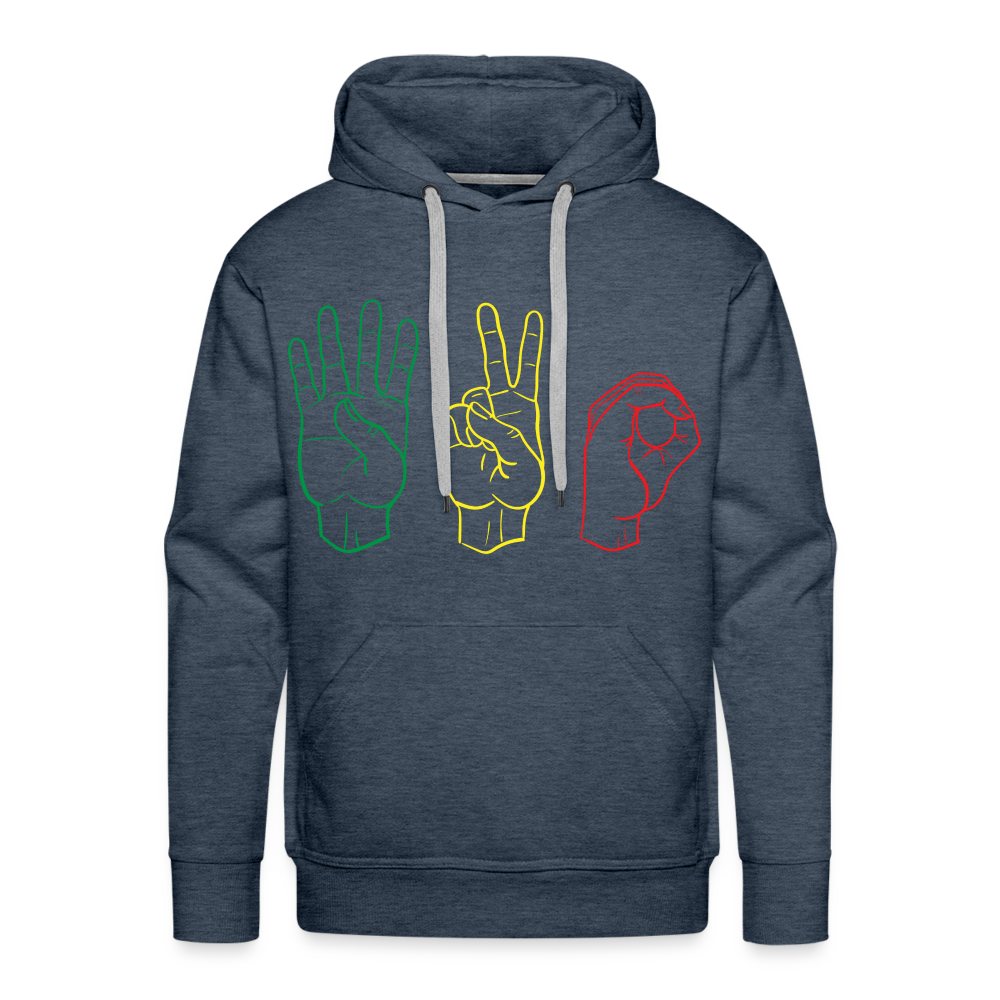 HANDS COLOR Premium Hoodie - heather denim