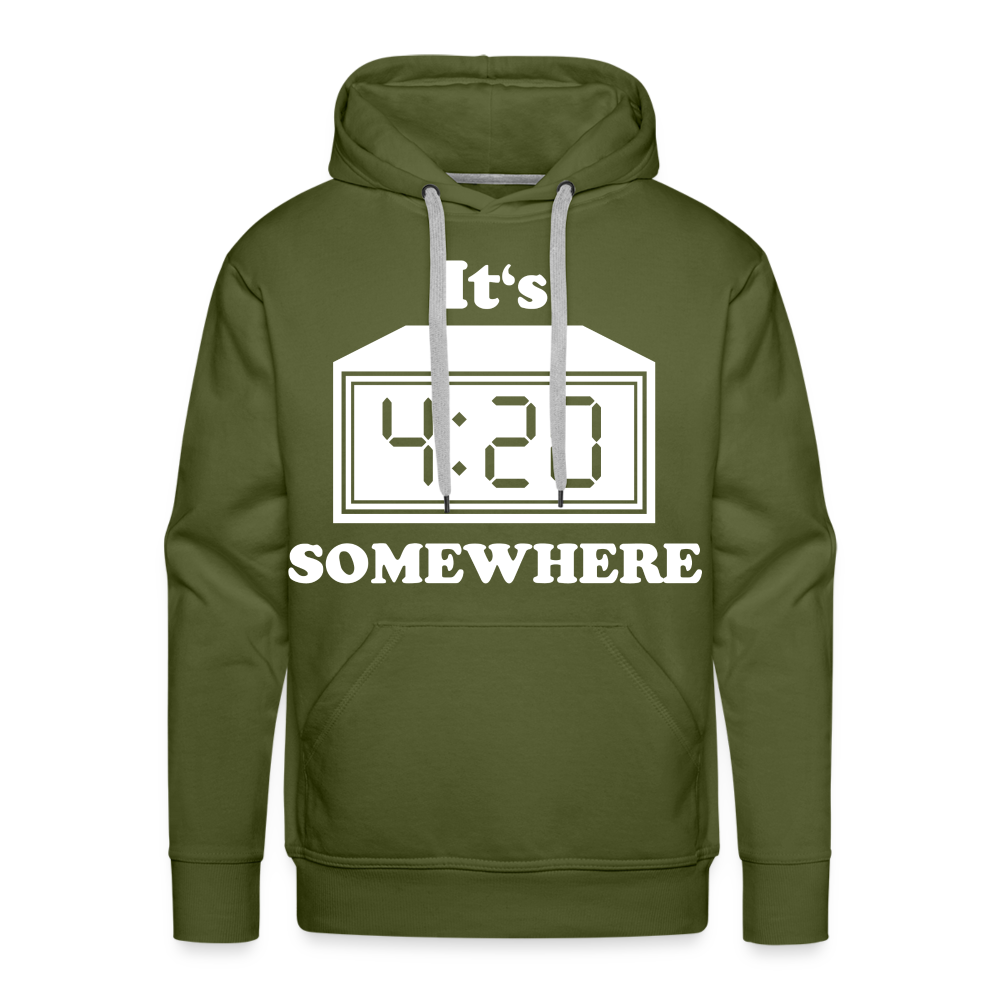 IT'S 420 SOMEWHERE Premium Hoodie - olive green