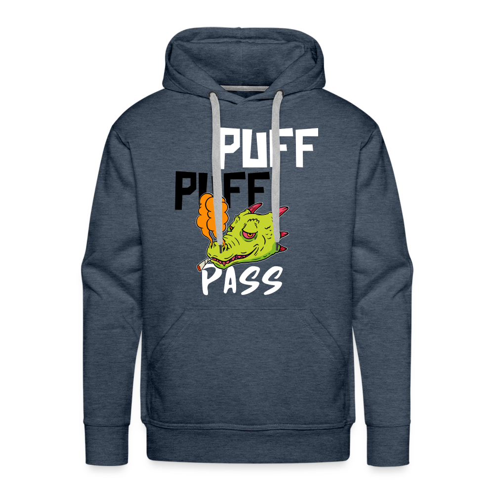 PUFF PUFF PASS Premium Hoodie - heather denim