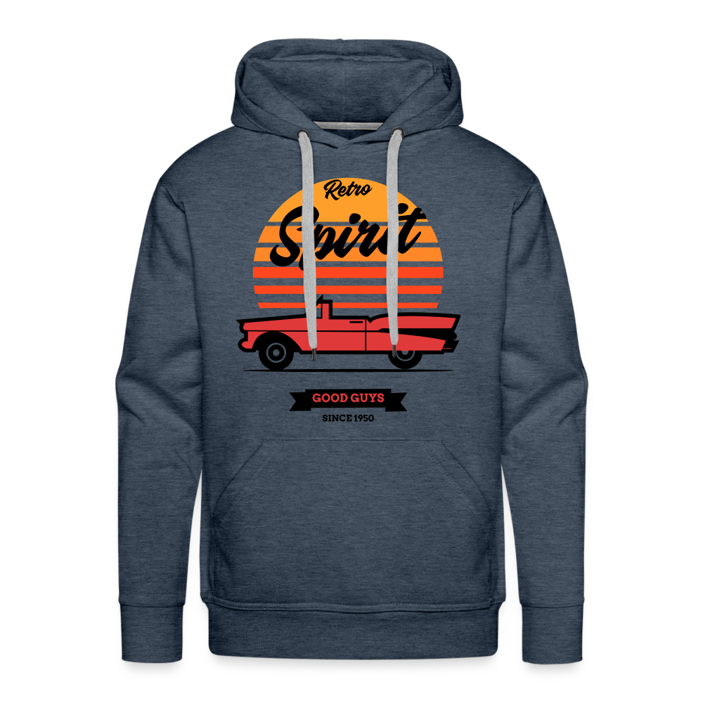 RETRO SPIRIT Premium Hoodie - heather denim