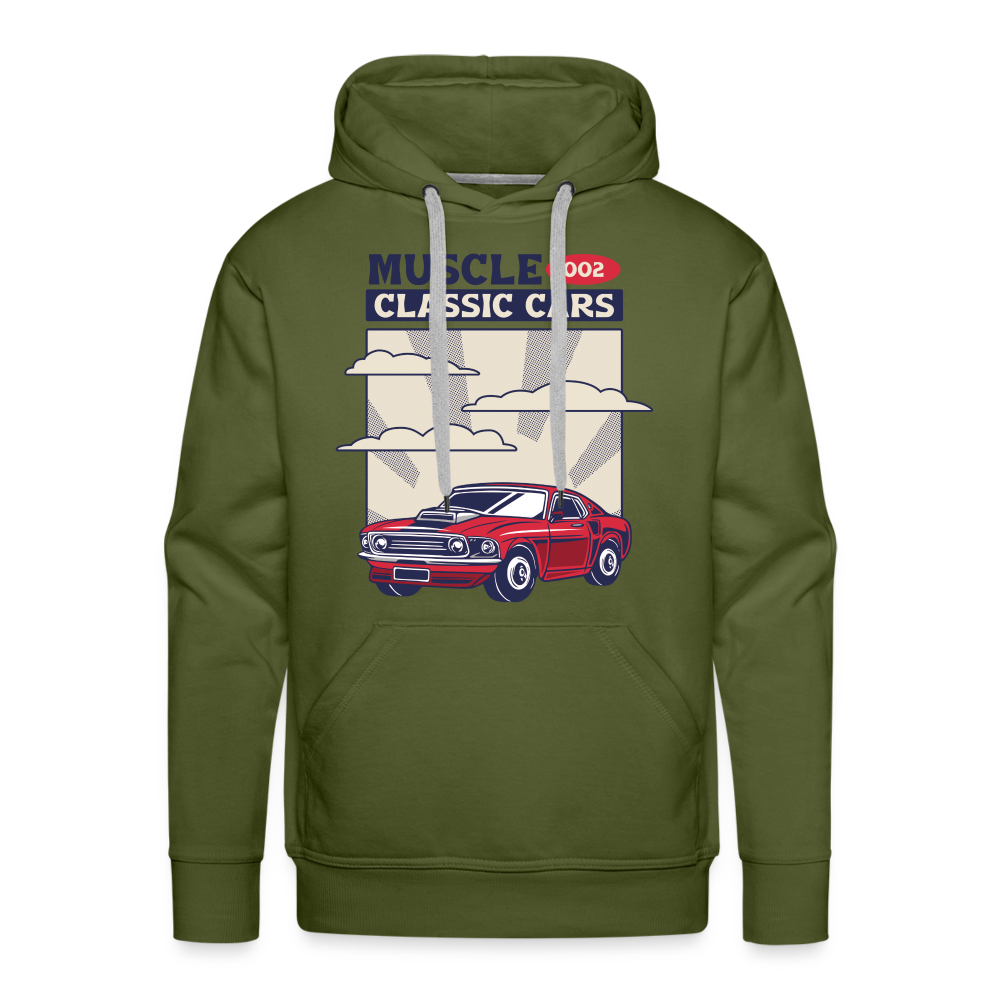 MUSCLE CLASSIC CARS Premium Hoodie - olive green