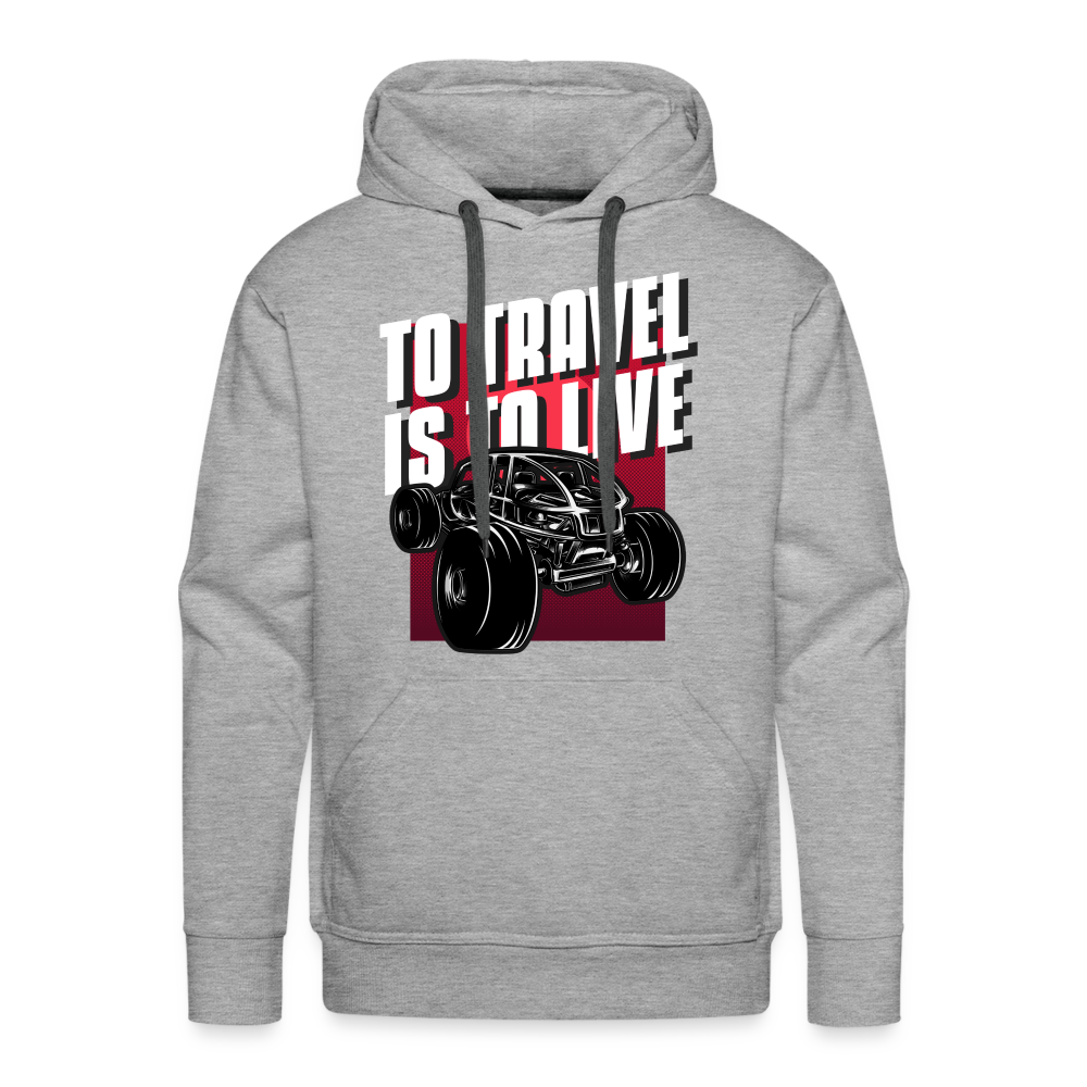 TO TRAVEL IS TO LIVE Premium Hoodie - heather grey