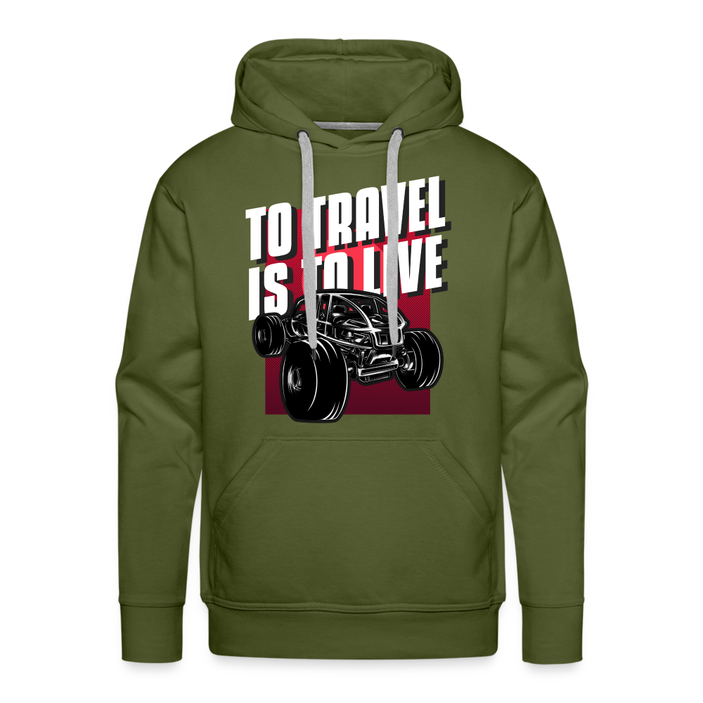 TO TRAVEL IS TO LIVE Premium Hoodie - olive green