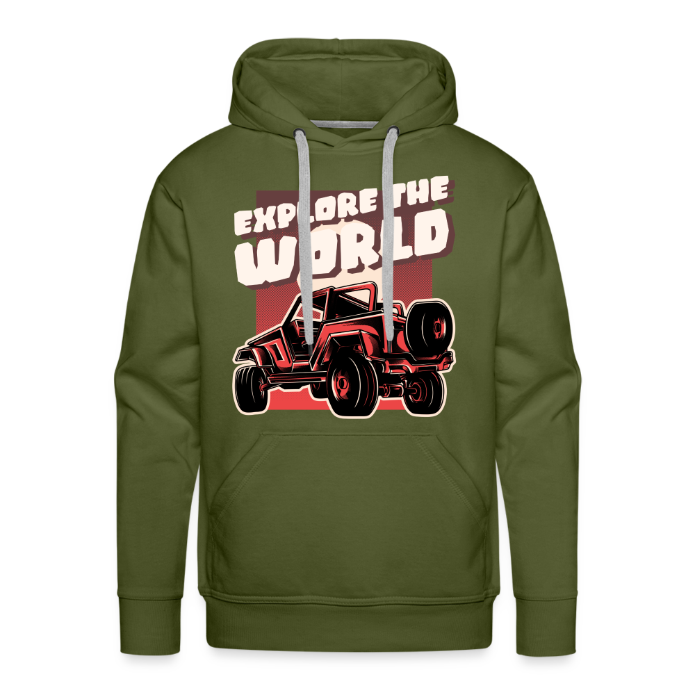 EXPLORE THR WORLD Premium Hoodie - olive green