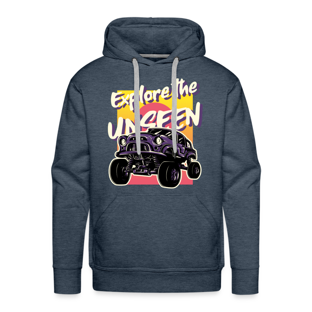 EXPLORE THE UNSEEN Premium Hoodie - heather denim