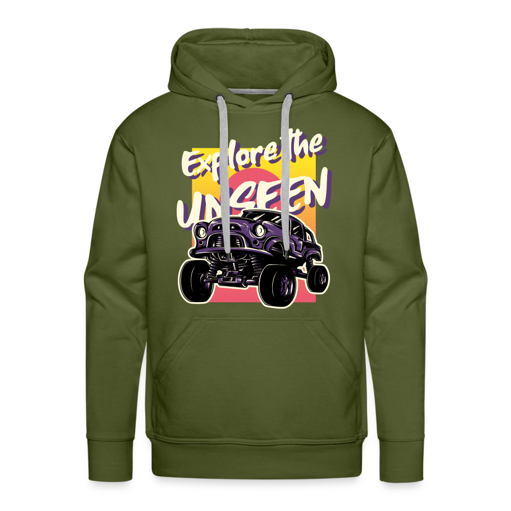 EXPLORE THE UNSEEN Premium Hoodie - olive green