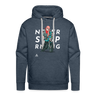 NEVER STOP RIDING Premium Hoodie - heather denim