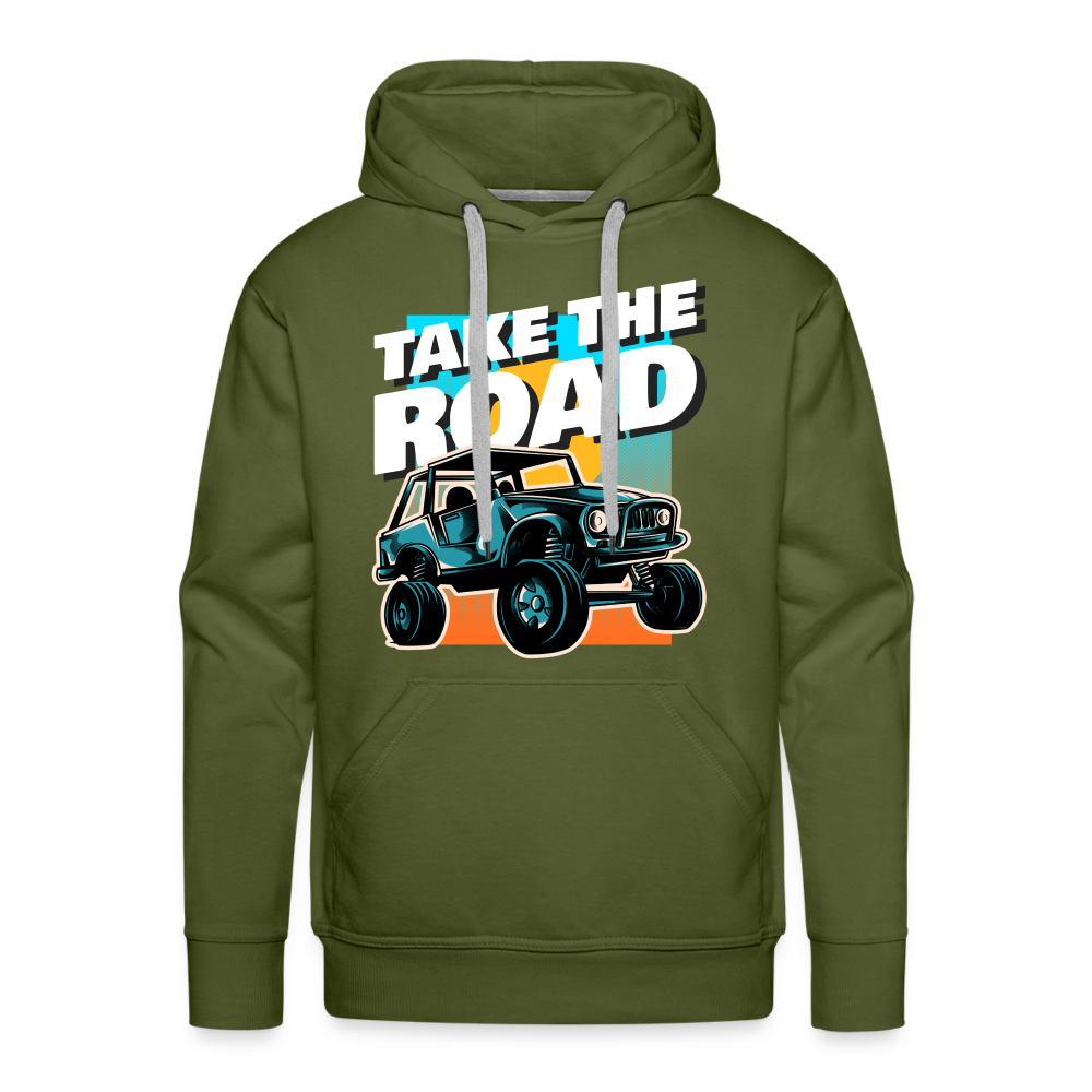 TAKE THE ROAD Premium Hoodie - olive green