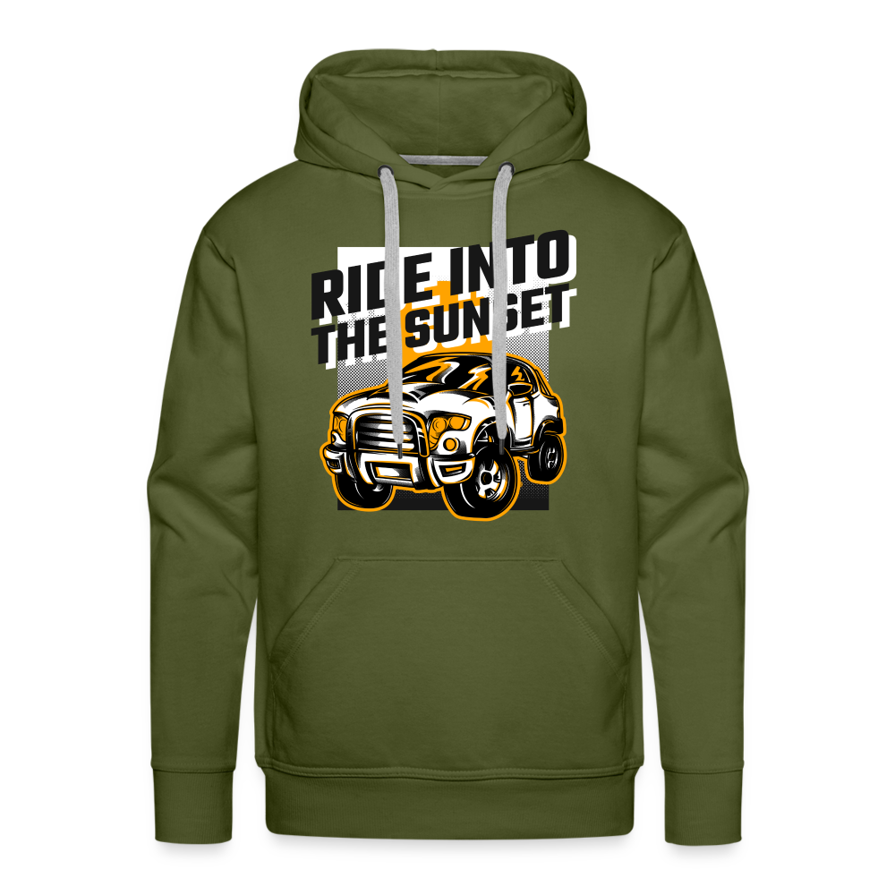 RIDE INTO THE SUNSET Premium Hoodie - olive green