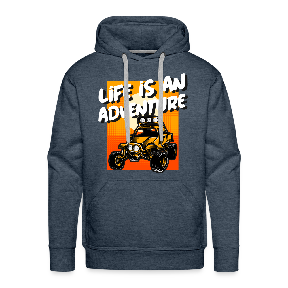 LIFE IS AN ADVENTURE Premium Hoodie - heather denim