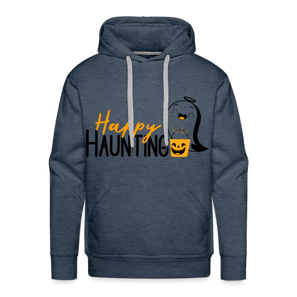 HAPPY HAUNTING Premium Hoodie - heather denim