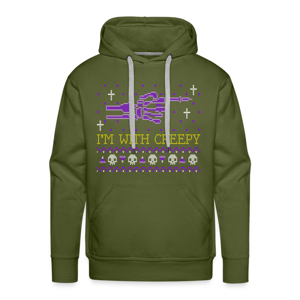 I'M WITH CREEPY Premium Hoodie - olive green