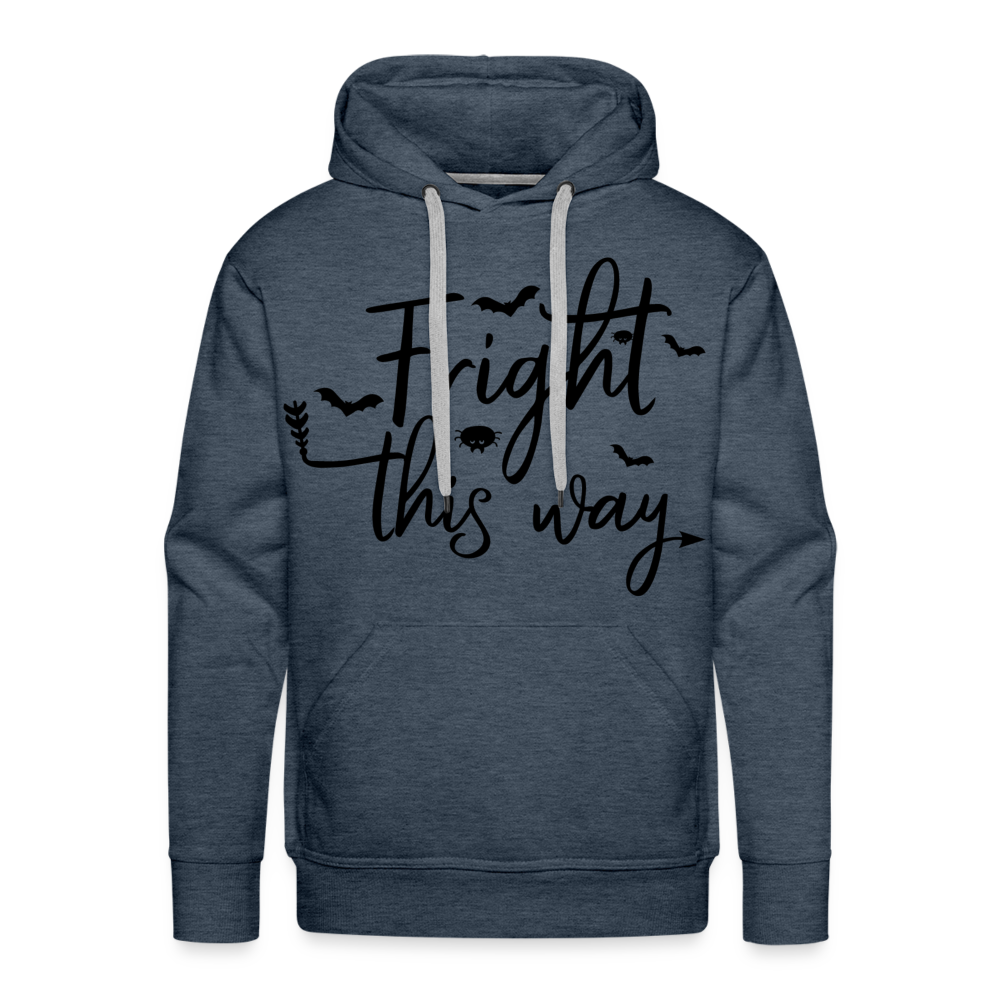 FRIGHT THIS WAY Premium Hoodie - heather denim