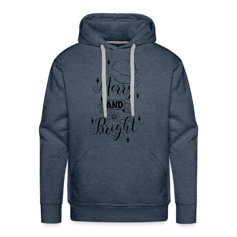 MERRY AND BRIGHT Premium Hoodie - heather denim