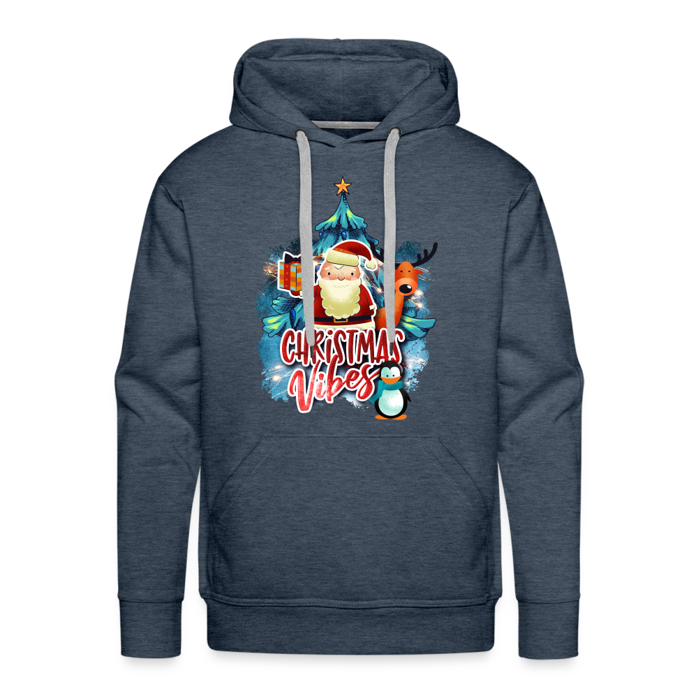 CHRISTMAS VIBES Premium Hoodie - heather denim