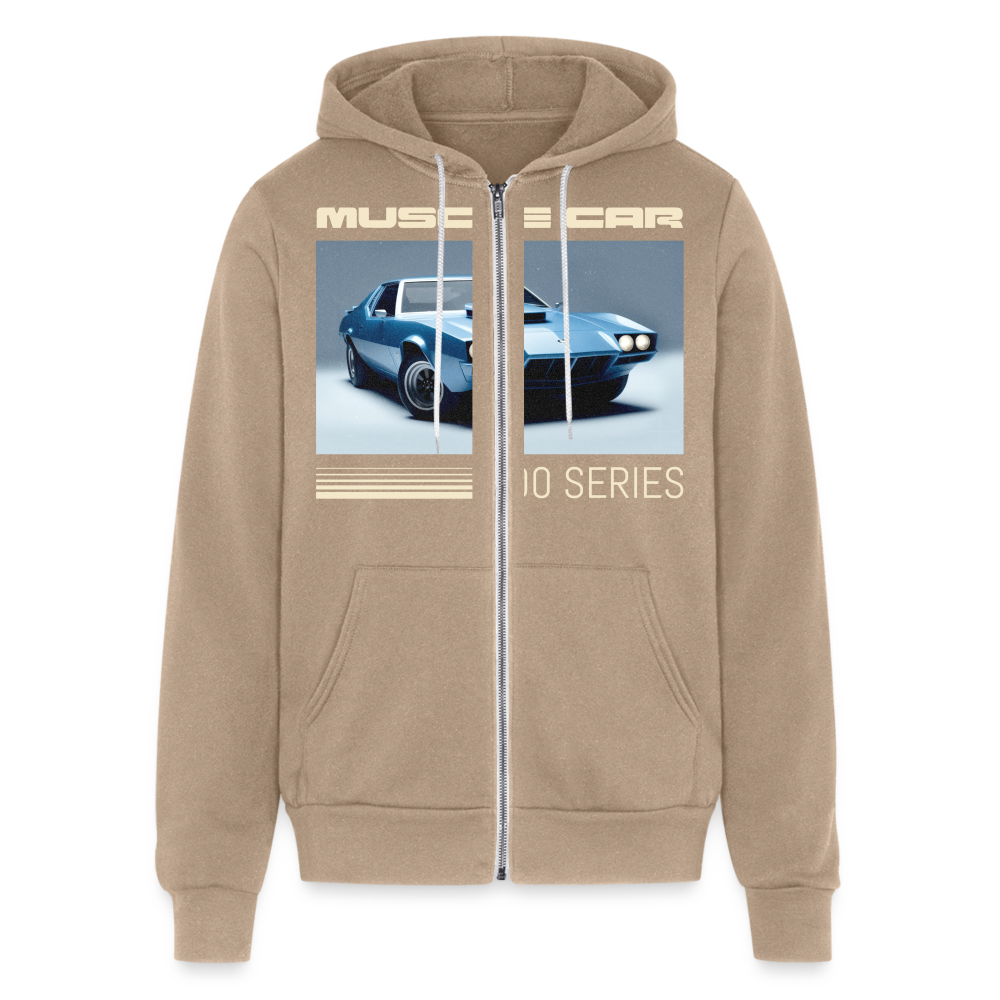 MUSCLE CAR Full Zip Hoodie - tan