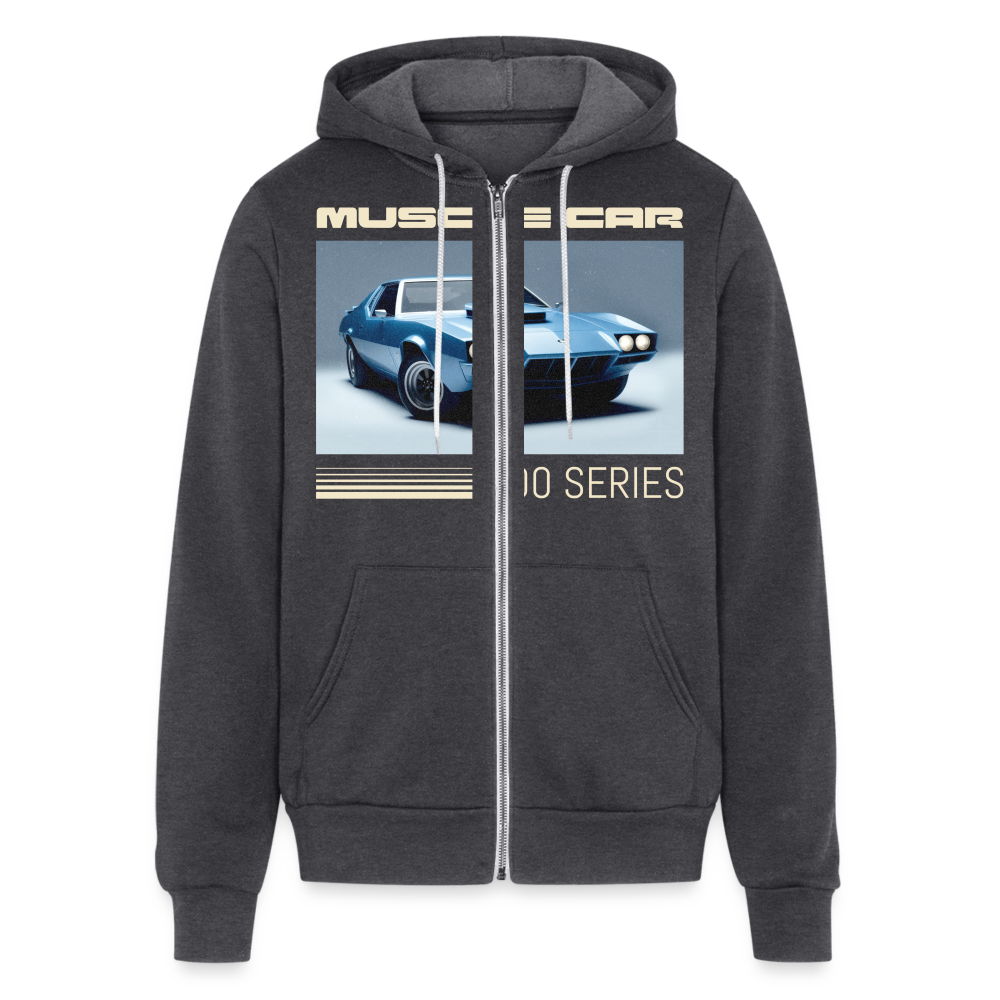 MUSCLE CAR Full Zip Hoodie - charcoal grey