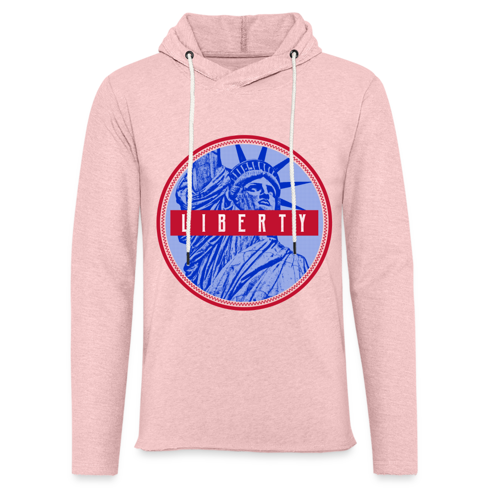 LIBERTY Lightweight Terry Hoodie - cream heather pink