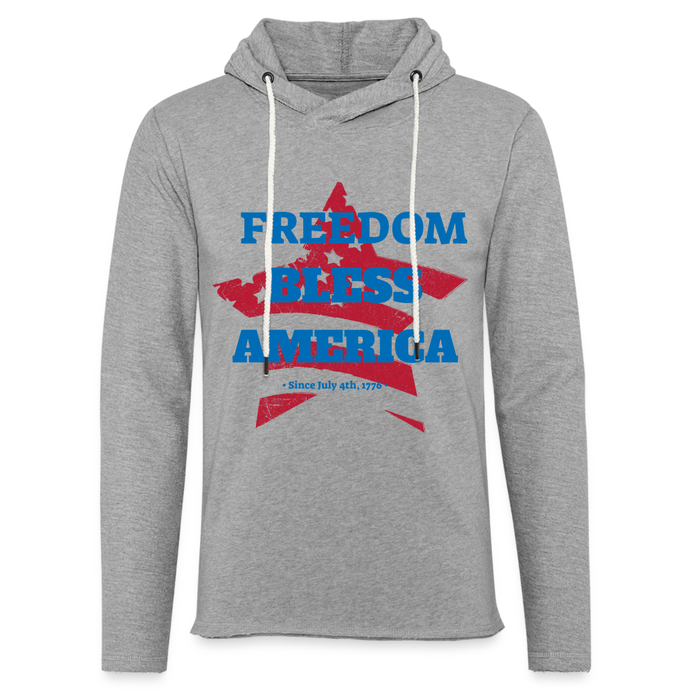 FREEDOM BLESS AMERICA Lightweight Terry Hoodie - heather gray