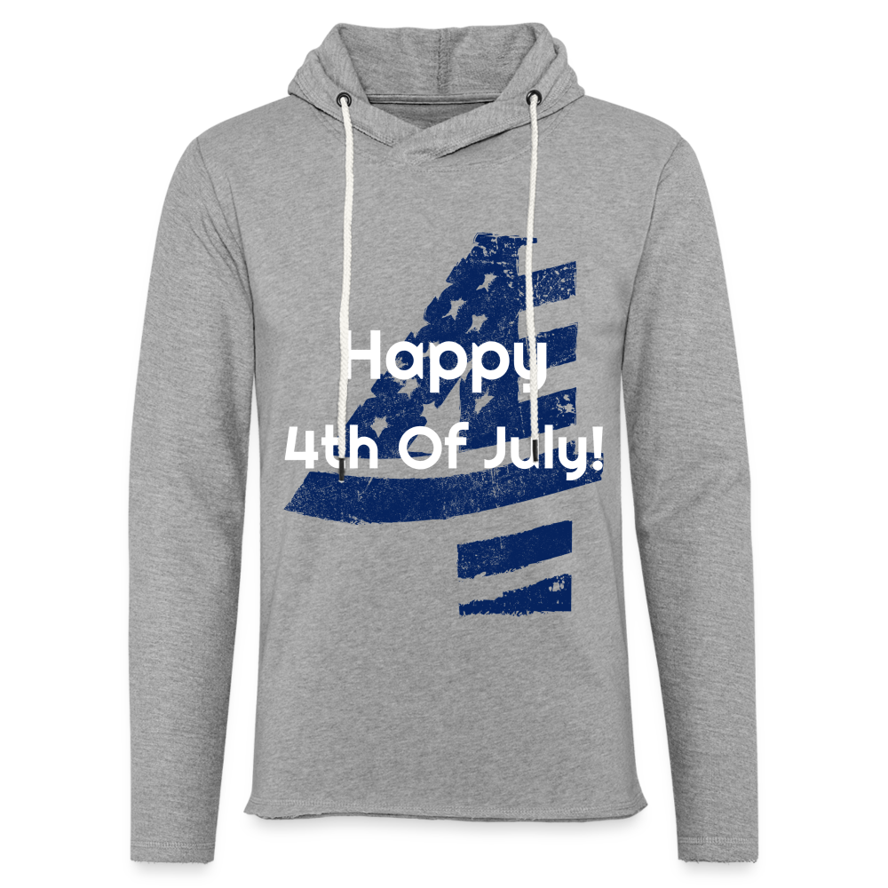 HAPPY 4TH Lightweight Terry Hoodie - heather gray