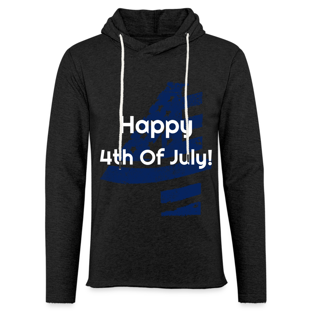 HAPPY 4TH Lightweight Terry Hoodie - charcoal grey