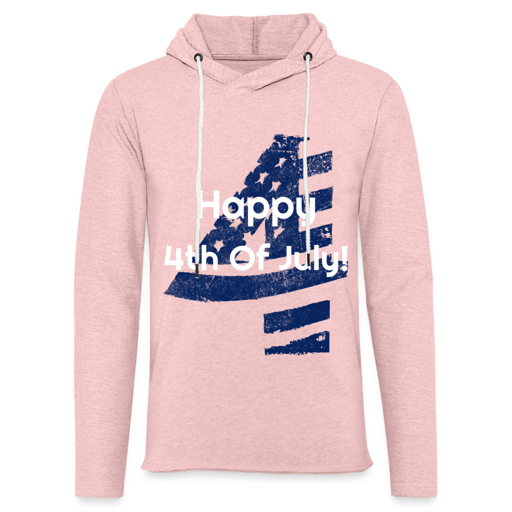 HAPPY 4TH Lightweight Terry Hoodie - cream heather pink