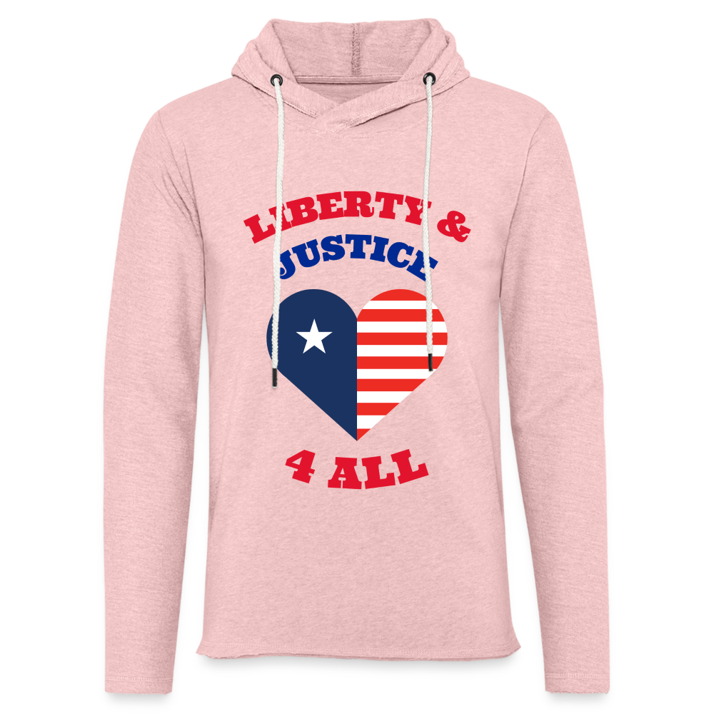 LIBERTY & JUSTICE Lightweight Terry Hoodie - cream heather pink