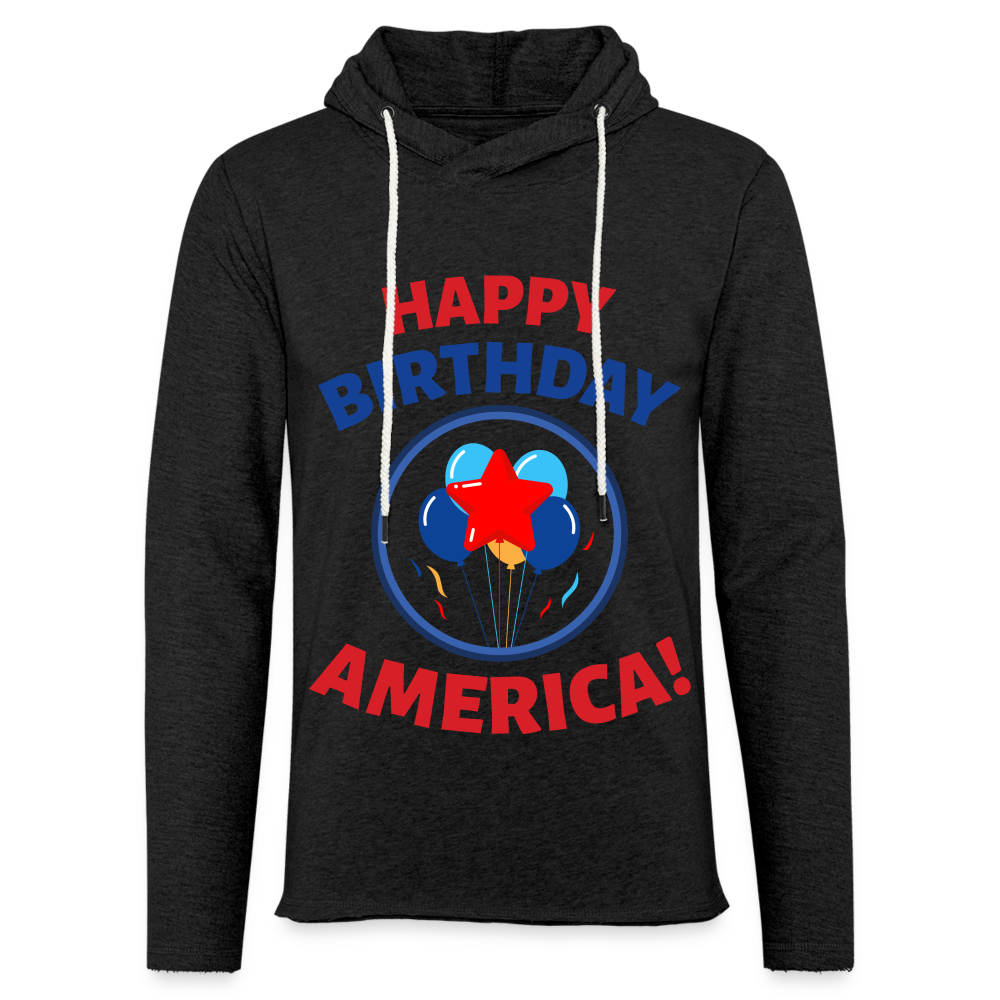 HAPPY BIRTHDAY AMERICA Lightweight Terry Hoodie - charcoal grey