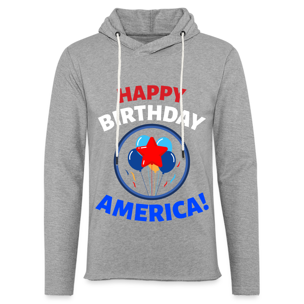 HAPPY BIRTGDAY Lightweight Terry Hoodie - heather gray