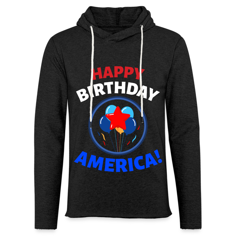 HAPPY BIRTGDAY Lightweight Terry Hoodie - charcoal grey