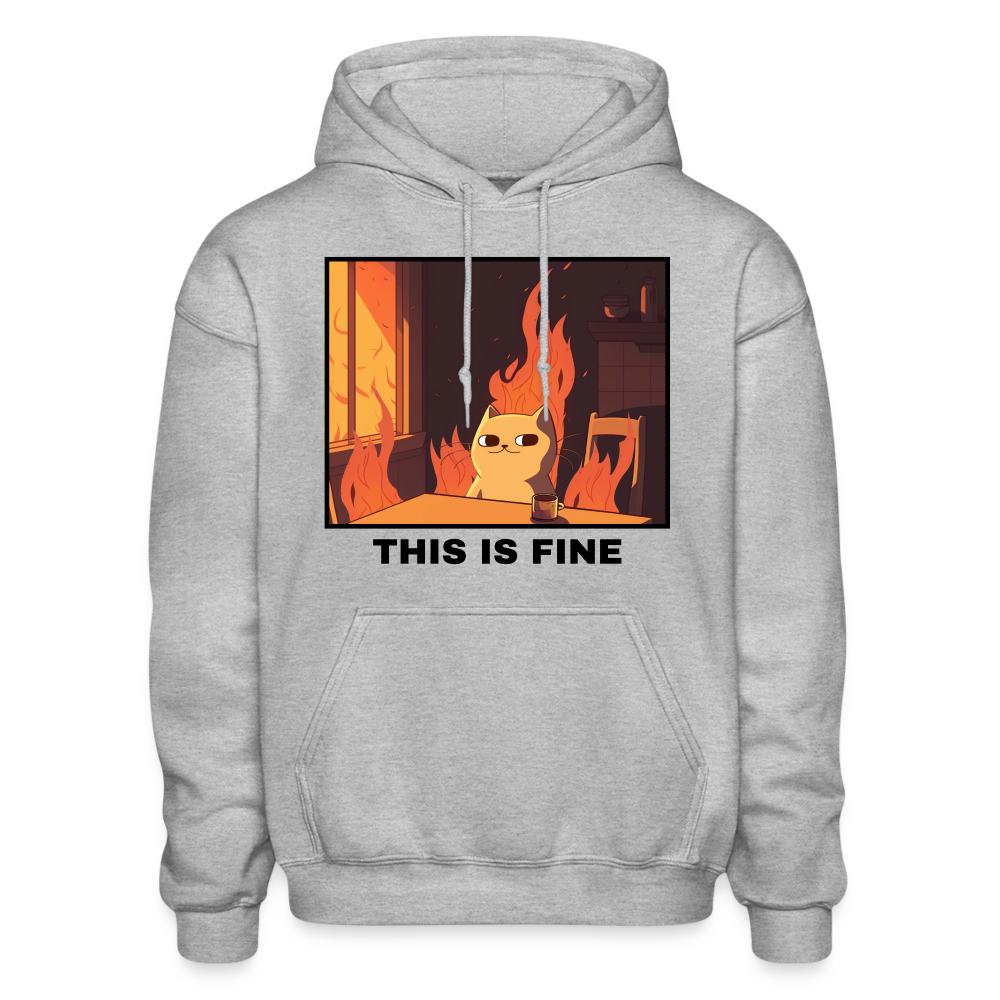 Gildan Heavy Blend Adult Hoodie THIS IS FINE - heather gray