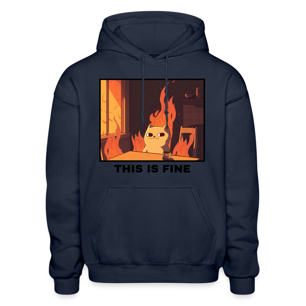 Gildan Heavy Blend Adult Hoodie THIS IS FINE - navy