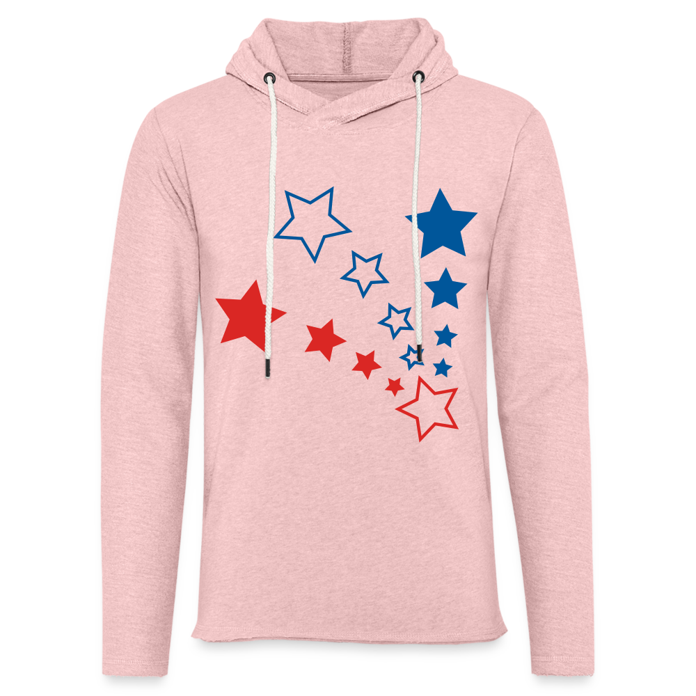 Unisex Lightweight Terry Hoodie - cream heather pink