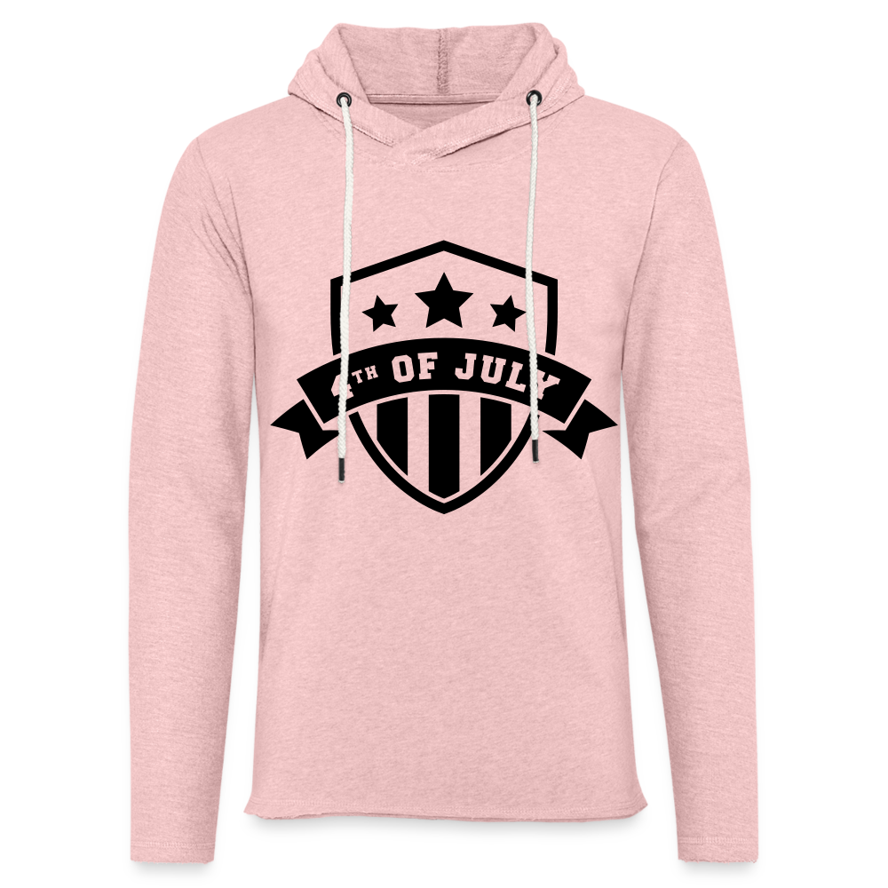 Unisex Lightweight Terry Hoodie - cream heather pink