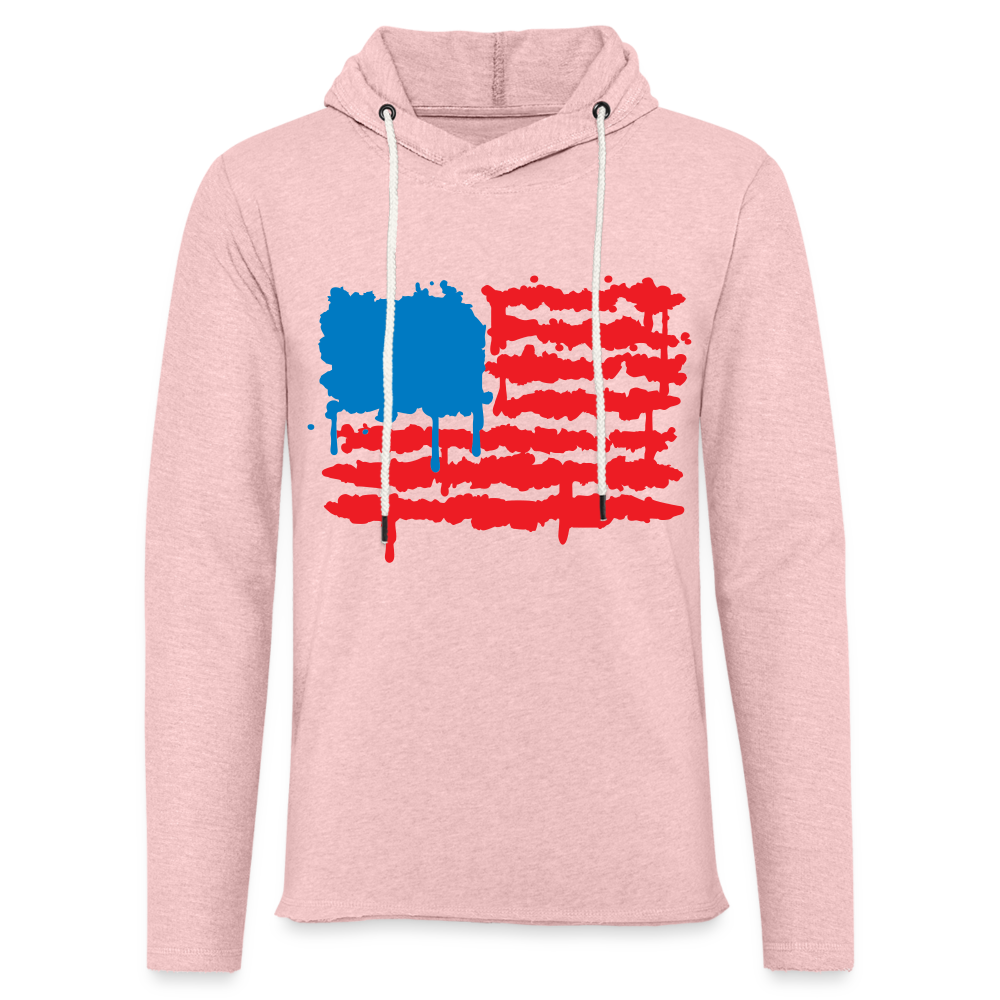 Unisex Lightweight Terry Hoodie - cream heather pink