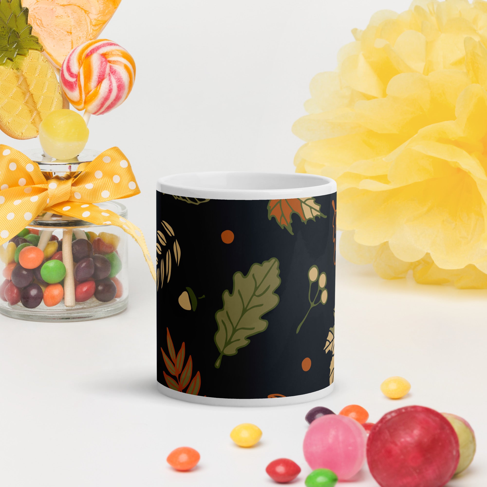 White glossy mug