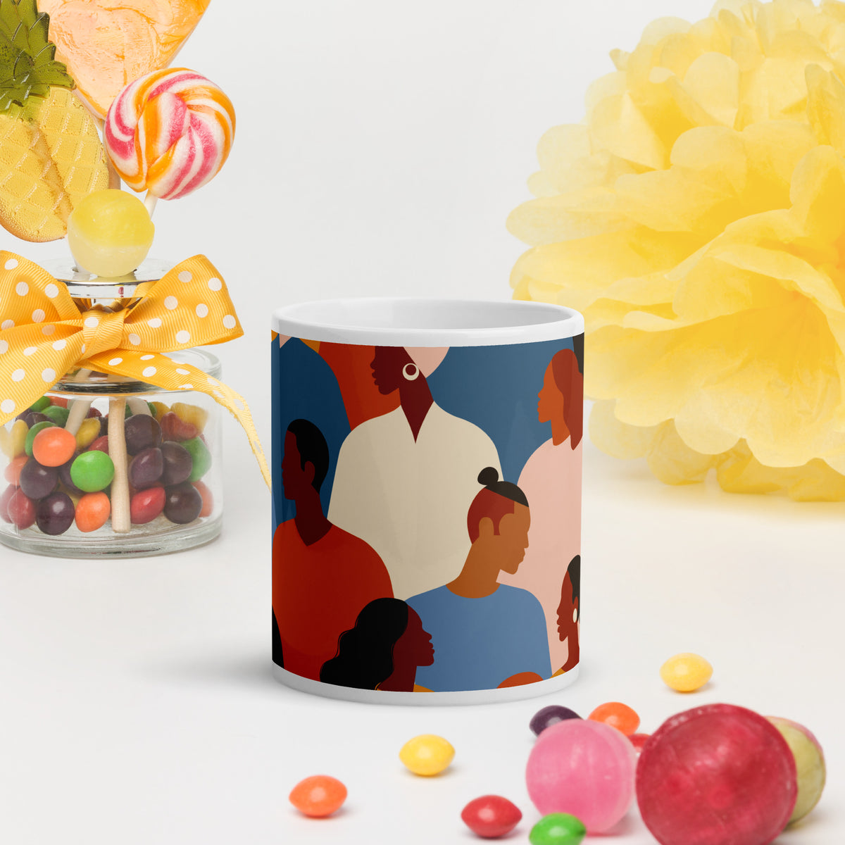 White glossy mug