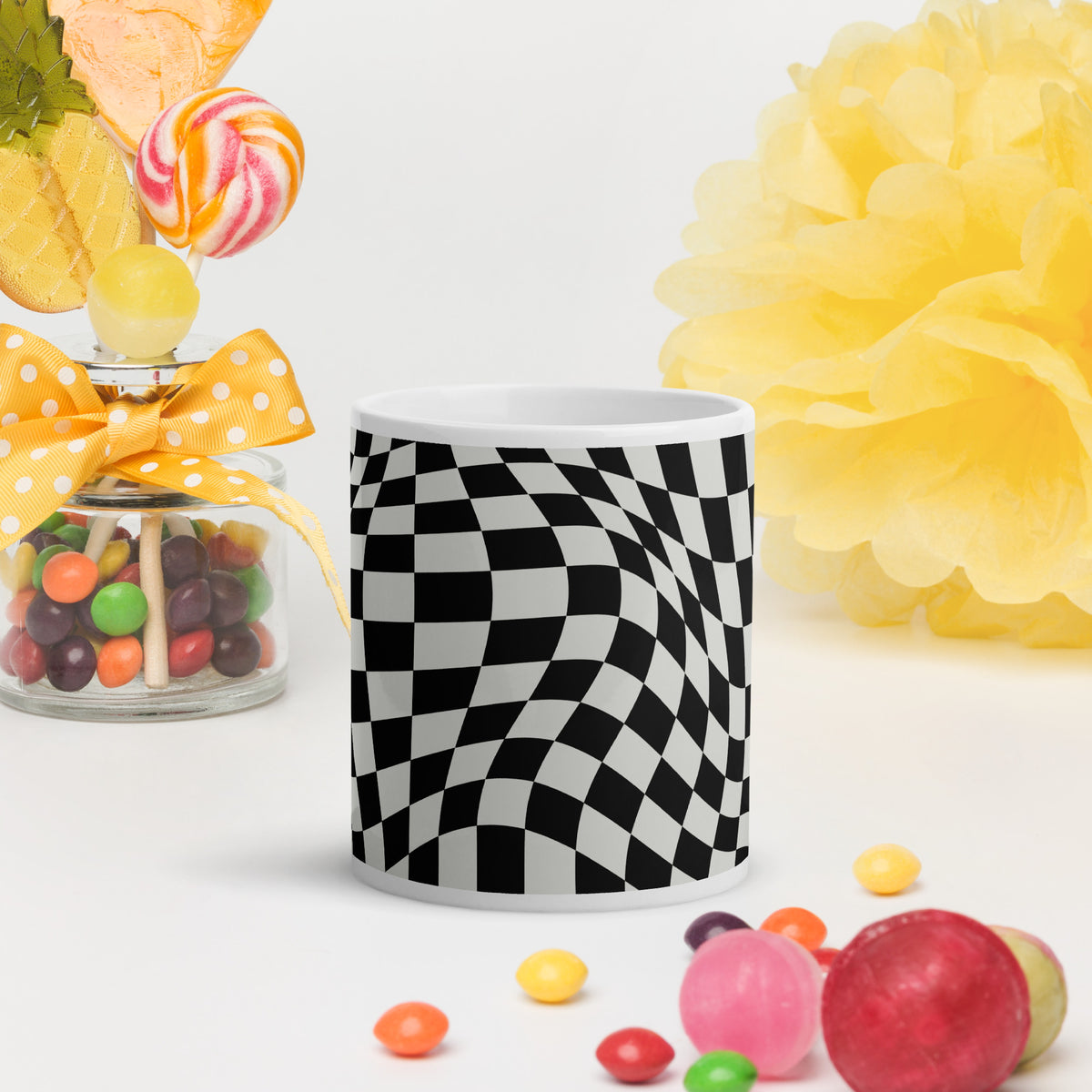 White glossy mug