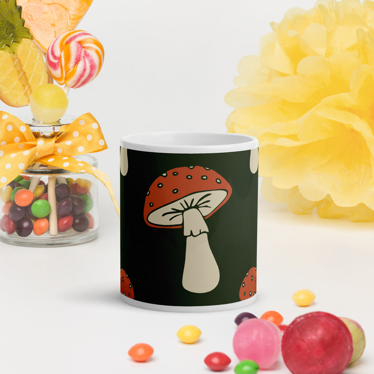 White glossy mug