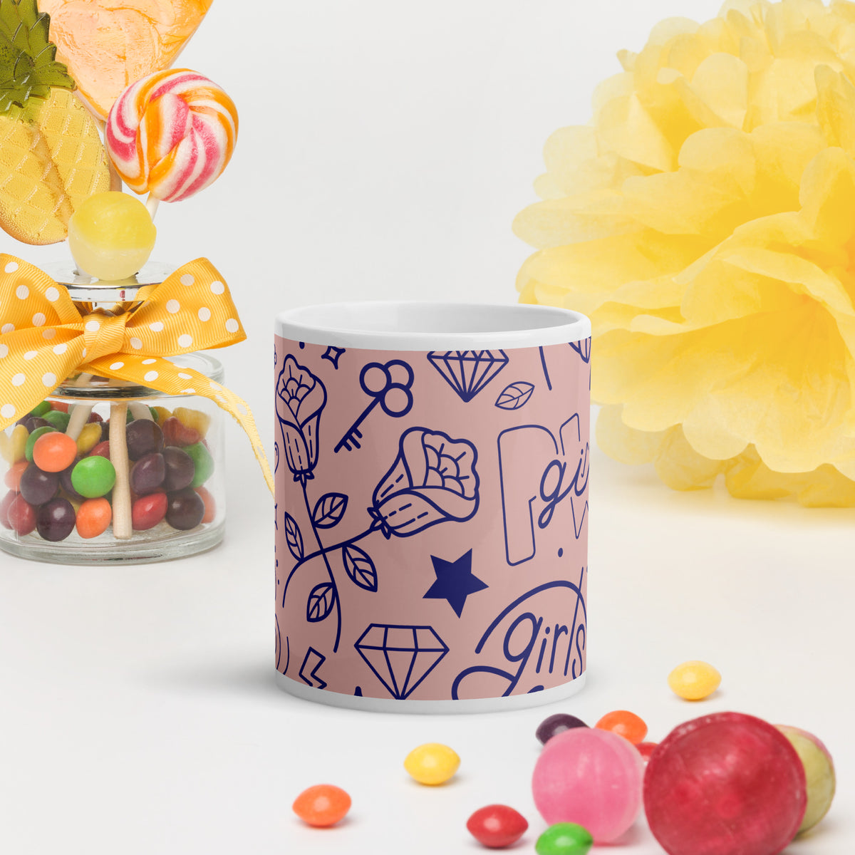 White glossy mug