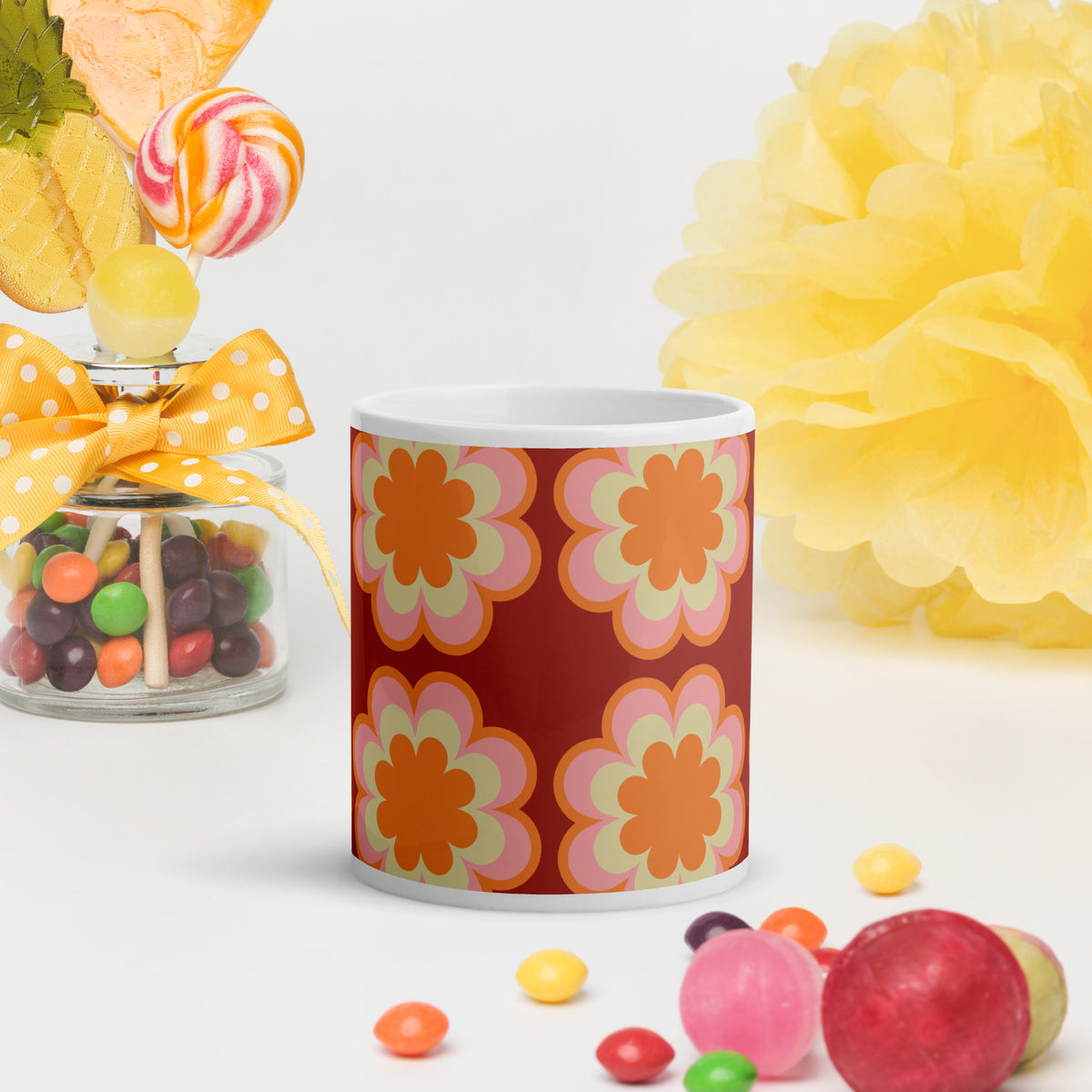 White glossy mug