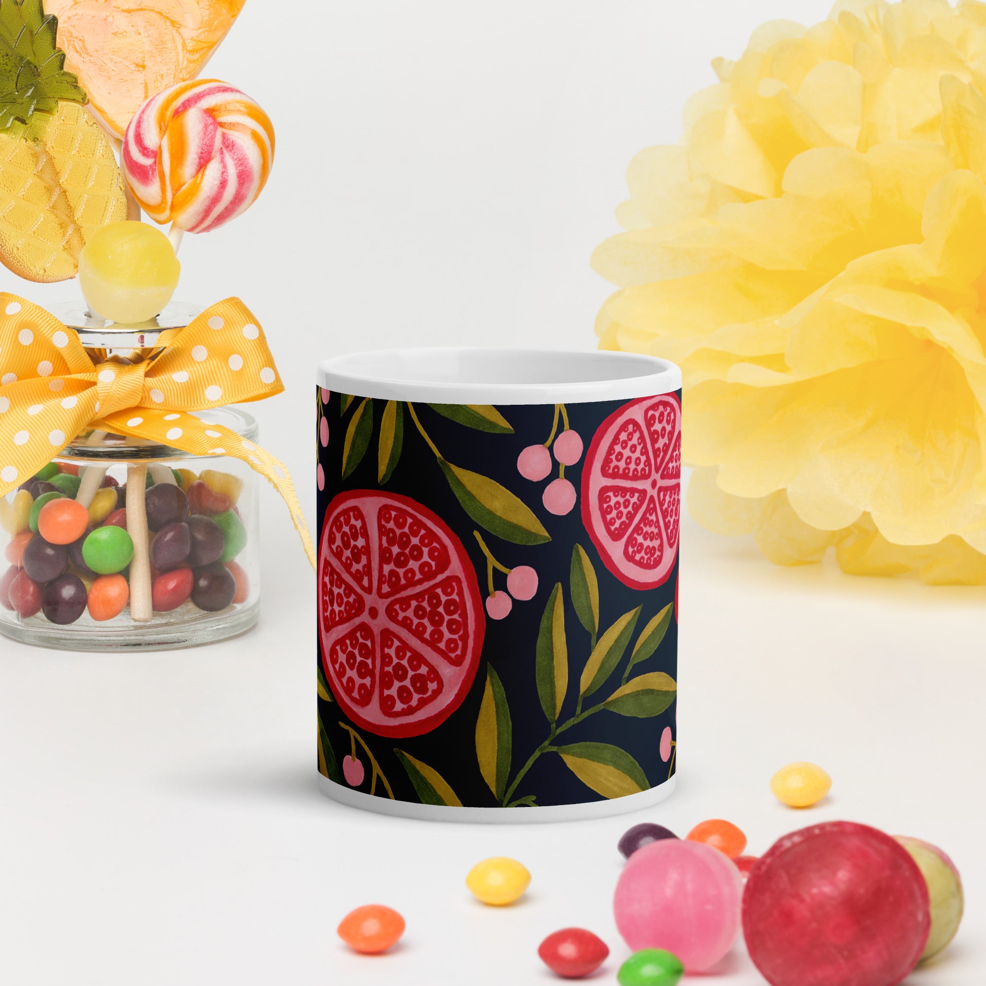 White glossy mug